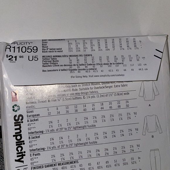 Simplicity sewing pattern!!! Fantastic fall set! - Picture 3 of 3